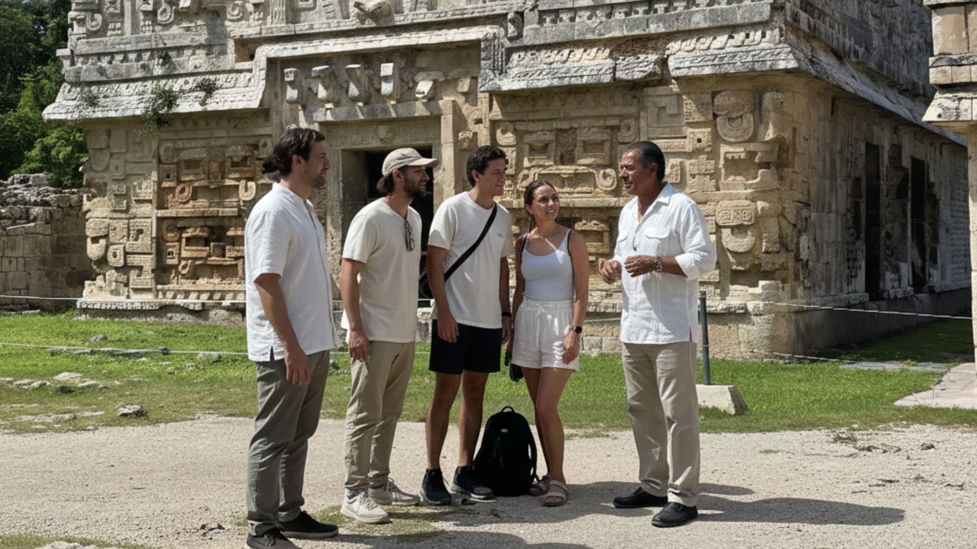 Guía Maya explicando historia